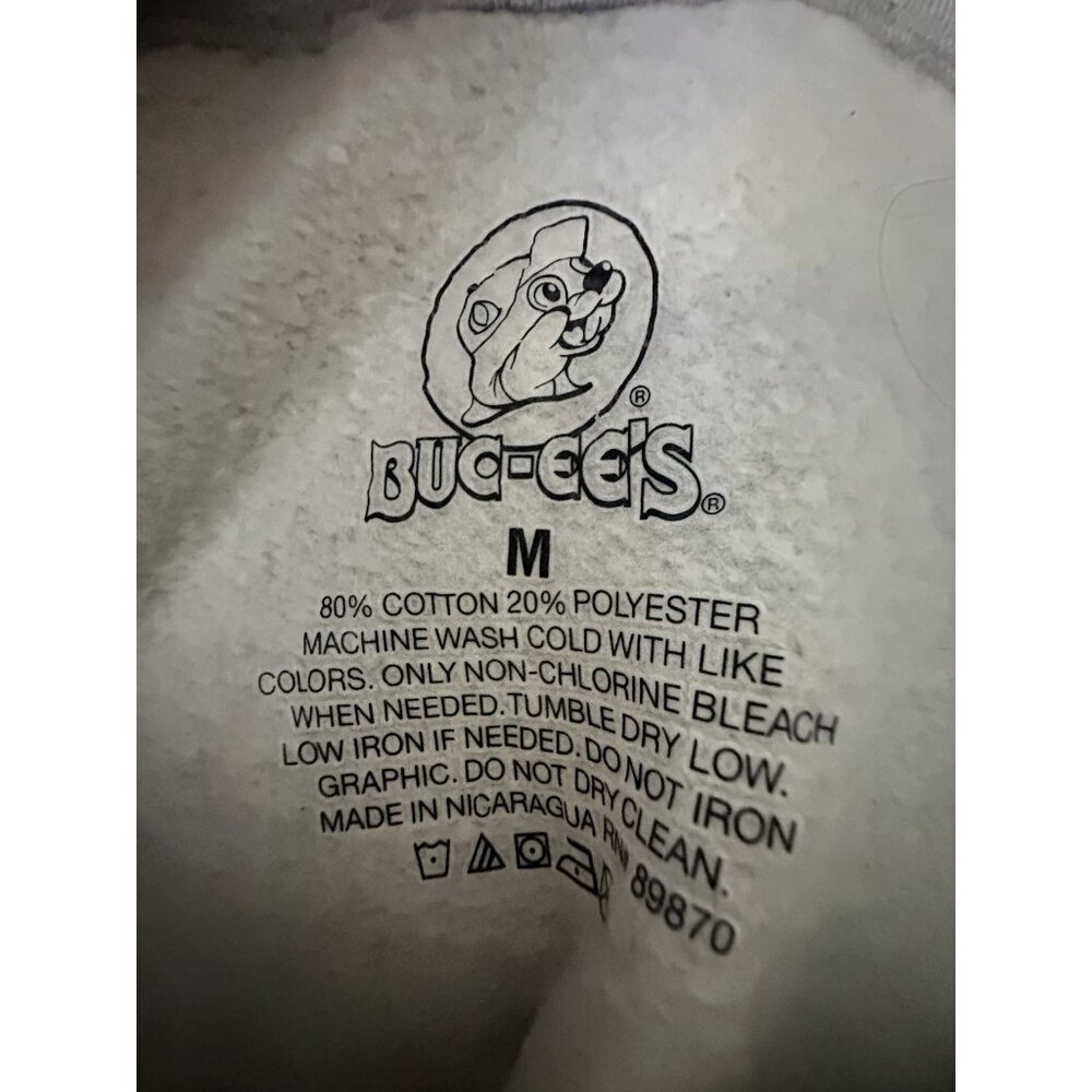 Buc-ee's Logo Graphic Pullover Hoodie Men Slim Fit Medium Gray - Picture 3 of 4